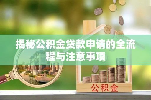 岳阳楼揭秘公积金贷款申请的全流程与注意事项