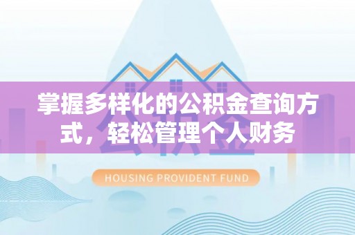 岳阳楼掌握多样化的公积金查询方式，轻松管理个人财务
